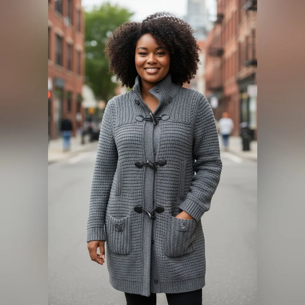 Bark womens Toggle Wool Blend Heavy Coat. Size Large - Picture 1 of 10